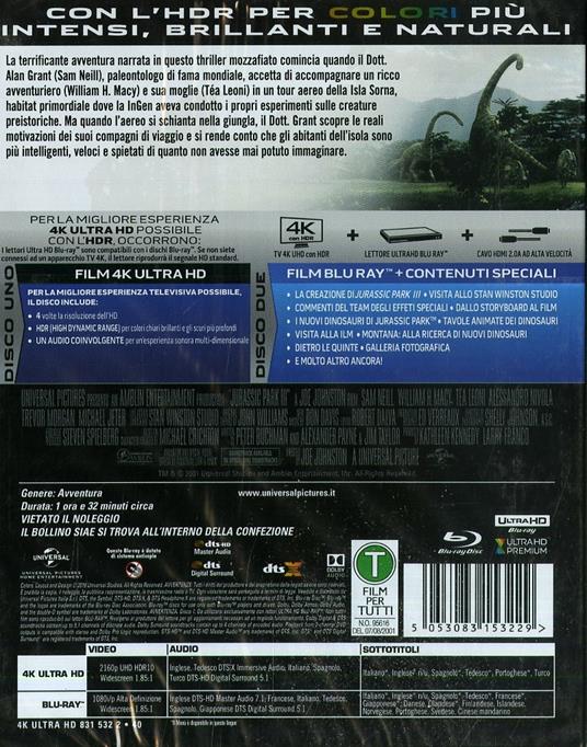 Jurassic Park 3 (Blu-ray + Blu-ray 4K Ultra HD) di Joe Johnston - Blu-ray + Blu-ray Ultra HD 4K - 2