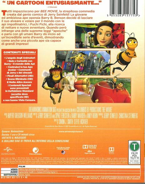 Bee Movie (Blu-ray) di Steve Hickner,Simon J. Smith - Blu-ray - 3