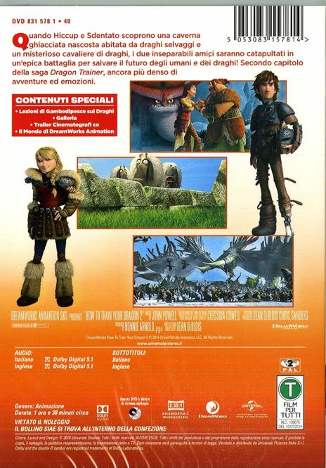 Dragon Trainer 2 (DVD) di Dean DeBlois - DVD - 2