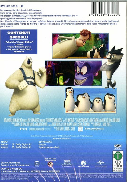 I pinguini di Madagascar (DVD) di Eric Darnell,Simon J. Smith - DVD - 2