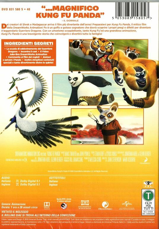 Kung Fu Panda 1 (DVD) di John Stevenson,Mark Osborne - DVD - 2