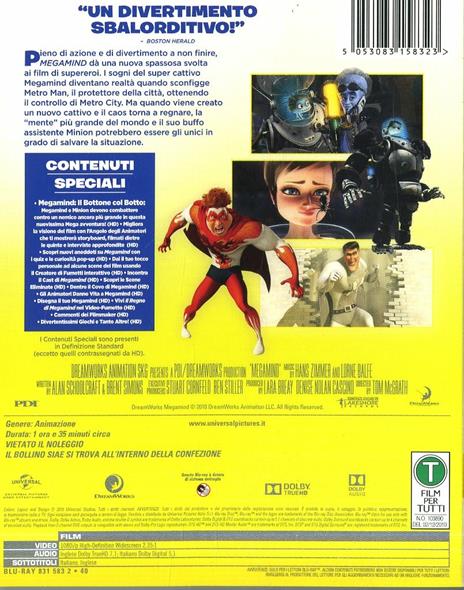 Megamind (Blu-ray) di Tom McGrath - Blu-ray - 2