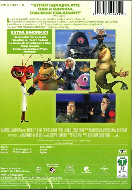 Mostri contro alieni (DVD) di Rob Letterman,Conrad Vernon - DVD - 2