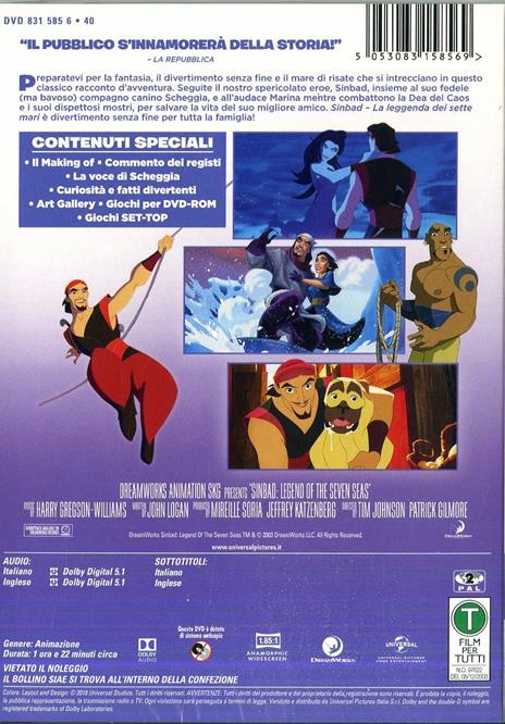 Sinbad. La leggenda dei sette mari (DVD) di Patrick Gilmore,Tim Johnson - DVD - 2