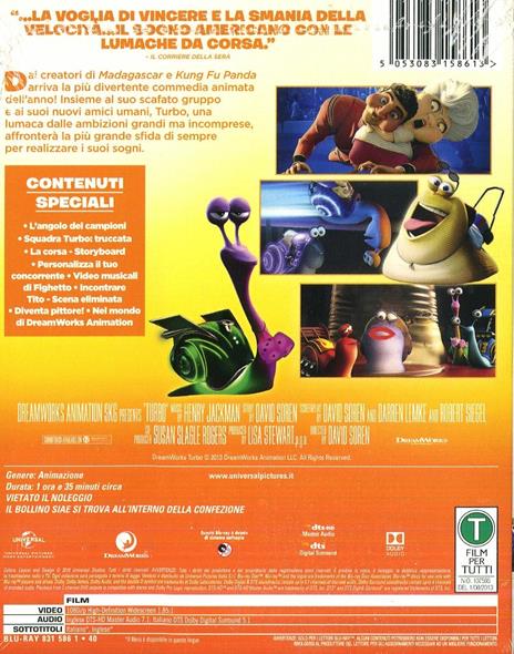Turbo (Blu-ray) di David Soren - Blu-ray - 2