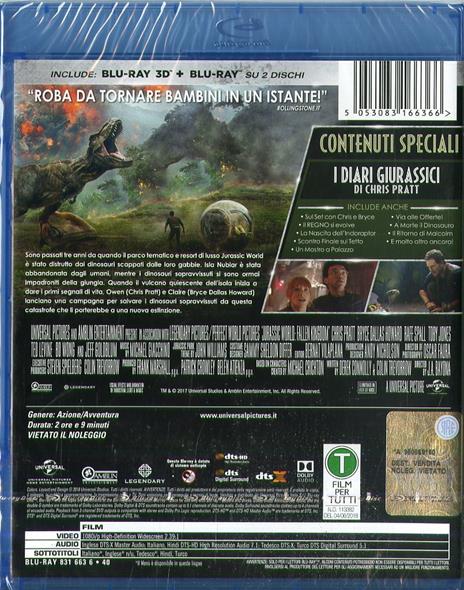 Jurassic World: Il Regno Distrutto (Blu-ray + Blu-ray 3D) di Juan Antonio Bayona - Blu-ray + Blu-ray 3D - 2