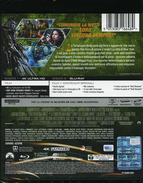 Tartarughe Ninja (Blu-ray + Blu-ray Ultra HD 4K) di Jonathan Liebesman - Blu-ray + Blu-ray Ultra HD 4K - 2