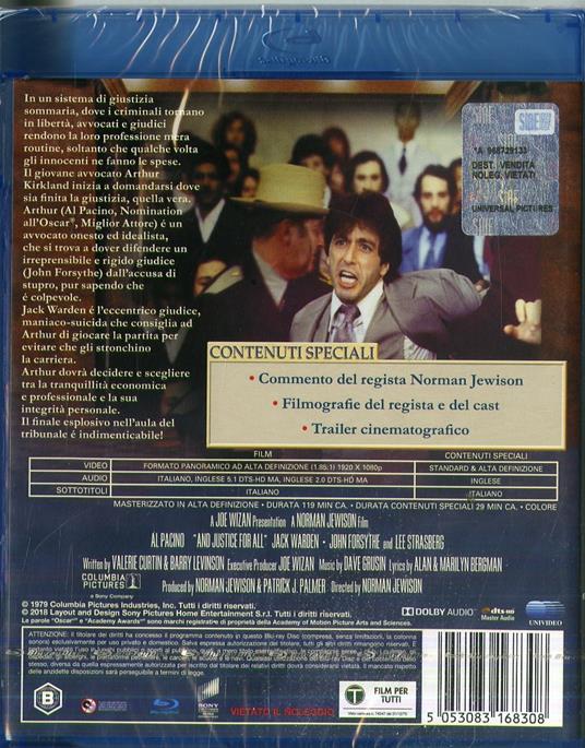 E giustizia per tutti (Blu-ray) di Norman Jewison - Blu-ray - 2
