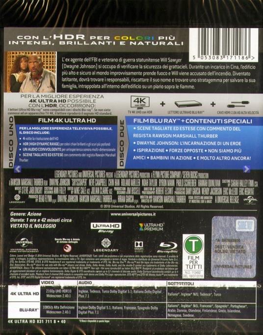 Skyscraper (Blu-ray + Blu-ray 4K Ultra HD) di Rawson Marshall Thurber - Blu-ray + Blu-ray Ultra HD 4K - 2