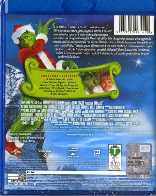 Il Grinch. Edizione Drafting Cinema 2018 (Blu-ray) di Ron Howard - Blu-ray - 2
