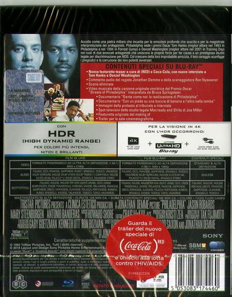 Philadelphia (Blu-ray + Blu-ray 4K Ultra HD) di Jonathan Demme - Blu-ray + Blu-ray Ultra HD 4K - 2