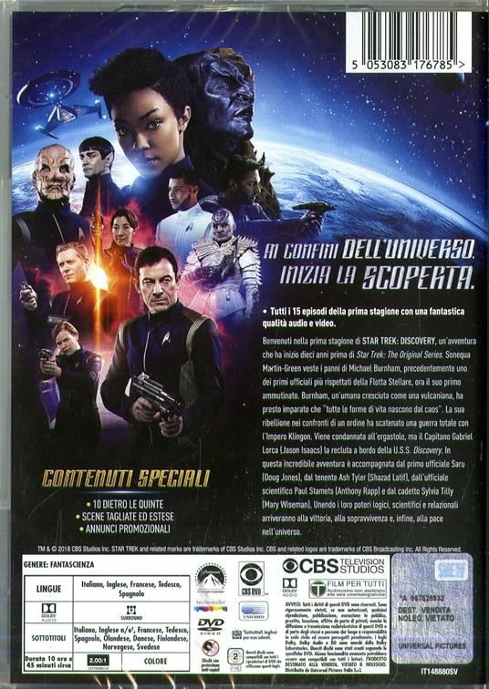 Star Trek Discovery. Stagione 1. Serie TV ita (4 DVD) di Bryan Fuller,Alex Kurtzman - DVD - 2