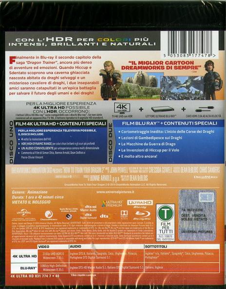 Dragon Trainer 2 (Blu-ray + Blu-ray 4K Ultra HD) di Dean DeBlois,Chris Sanders - Blu-ray + Blu-ray Ultra HD 4K - 2