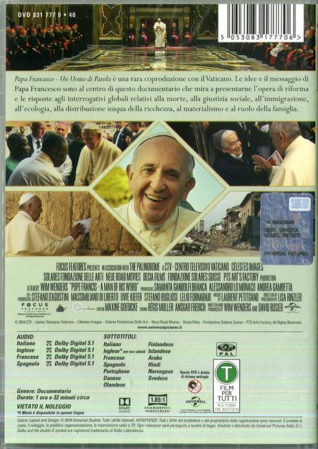 Papa Francesco. Un uomo di parola (DVD) di Wim Wenders - DVD - 2