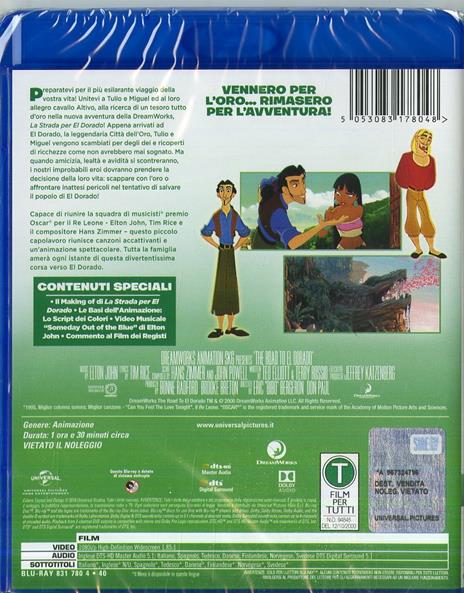 La strada per El Dorado (Blu-ray) di Bibo Bergeron,Will Finn,Don Paul - Blu-ray - 2