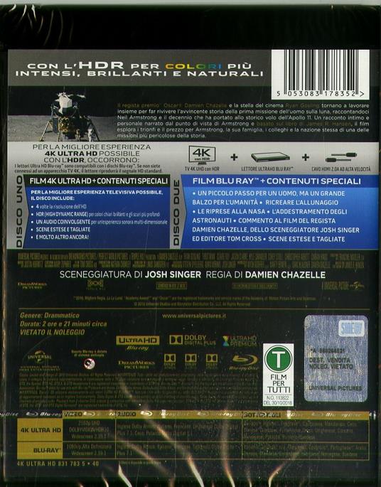 The First Man. Il primo uomo (Blu-ray + Blu-ray 4K Ultra HD) di Damien Chazelle - Blu-ray + Blu-ray Ultra HD 4K - 2