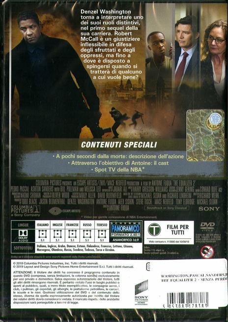 The Equalizer 2. Senza perdono (DVD) di Antoine Fuqua - DVD - 2