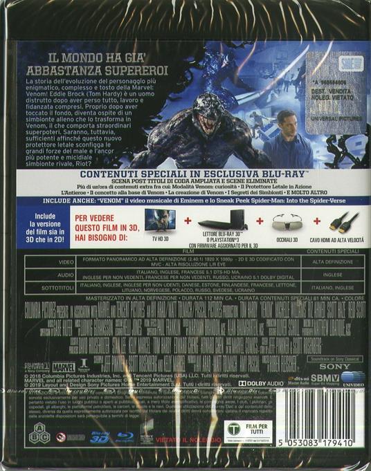 Venom (Blu-ray + Blu-ray 3D) di Ruben Fleischer - Blu-ray + Blu-ray 3D - 2