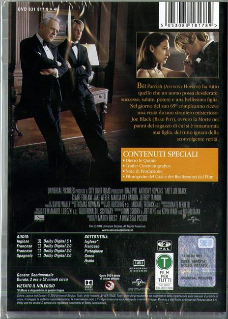Vi presento Joe Black. San Valentino Collection (DVD) di Martin Brest - DVD - 2