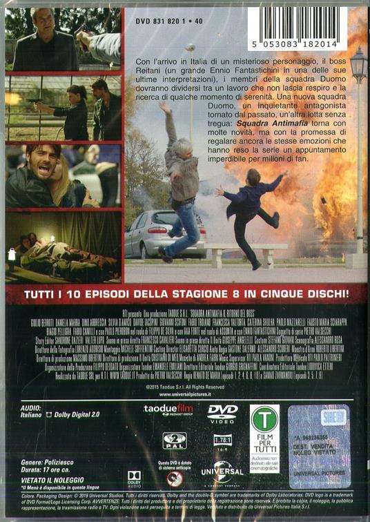 Squadra Antimafia. Stagione 8. Serie TV ita (5 DVD) di Samad Zarmandili,Renato De Maria - DVD - 2