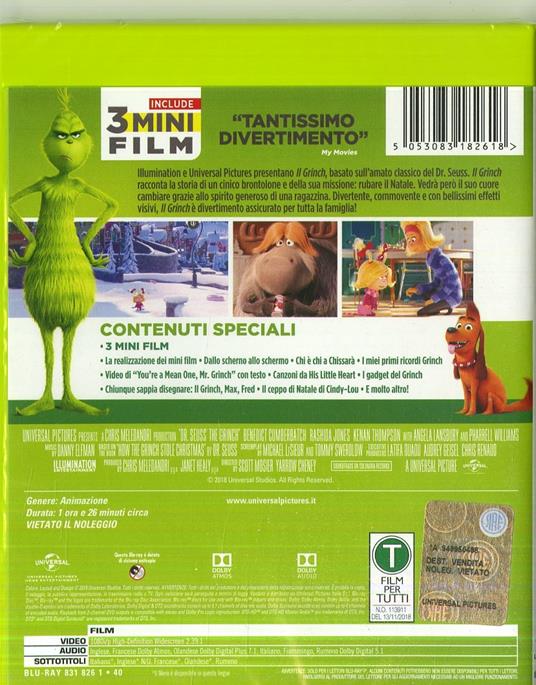 Il Grinch (Blu-ray) di Yarrow Cheney,Scott Mosier - Blu-ray - 2