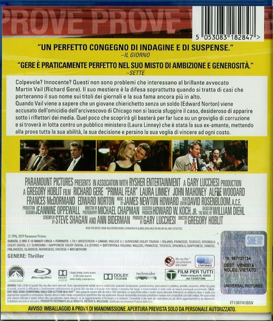 Schegge di paura (Blu-ray) di Gregory Hoblit - Blu-ray - 3