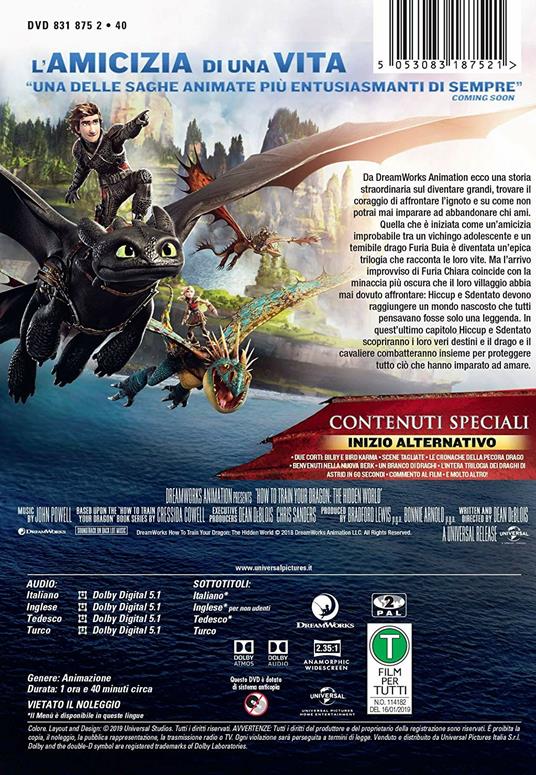 Dragon Trainer 3. Il mondo nascosto (DVD) di Dean DeBlois - DVD - 2