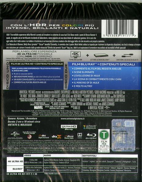 Hulk (Blu-ray + Blu-ray 4K Ultra HD) di Ang Lee - Blu-ray + Blu-ray Ultra HD 4K - 2