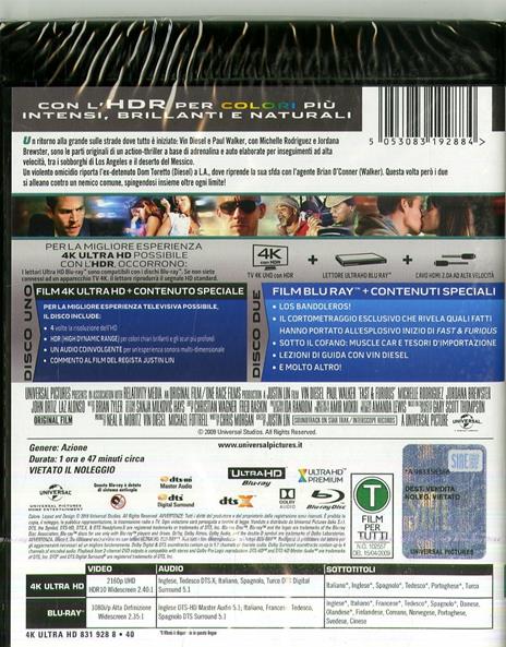 Fast and Furious 4 (Blu-ray + Blu-ray 4K Ultra HD) di Justin Lin - Blu-ray + Blu-ray Ultra HD 4K - 2
