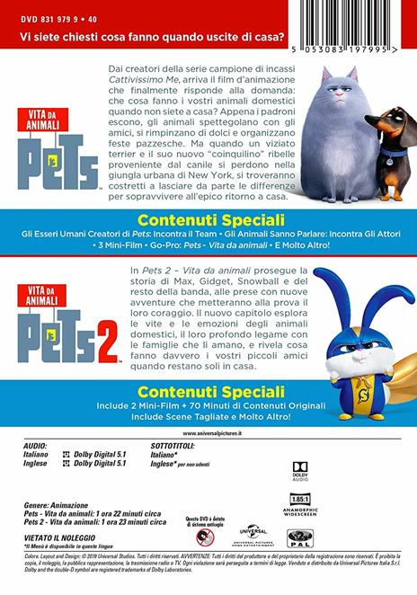 Cofanetto Pets Collection 1-2 (DVD) di Chris Renaud,Yarrow Cheney - DVD - 2