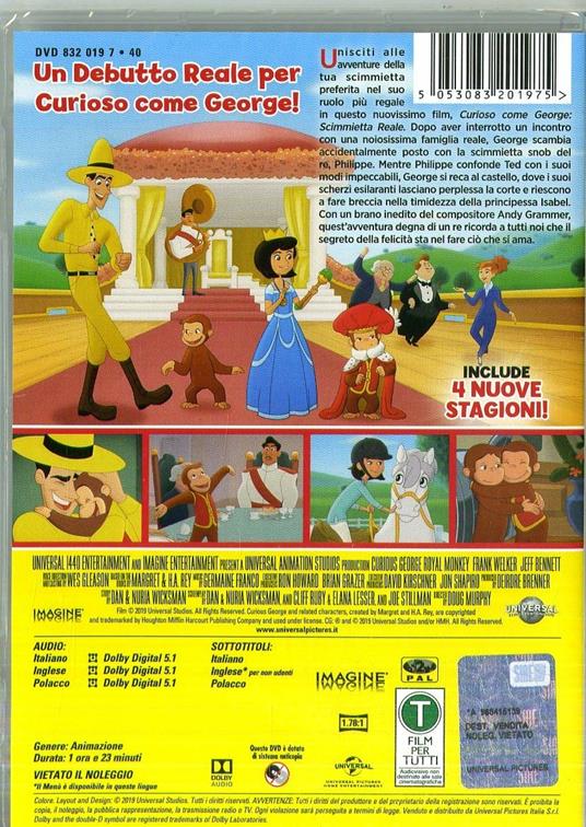 Curioso come George. Royal Monkey (DVD) di Phil Weinstein - DVD - 2