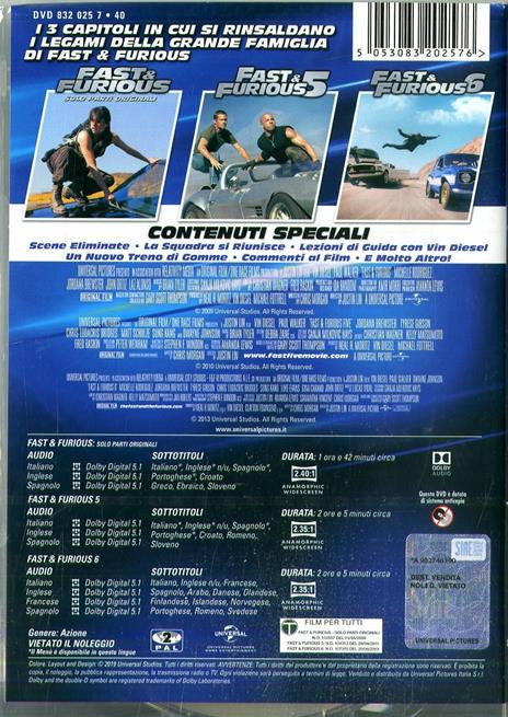 Fast & Furious 4-6. Family Collection (3 DVD) di Justin Lin - 2