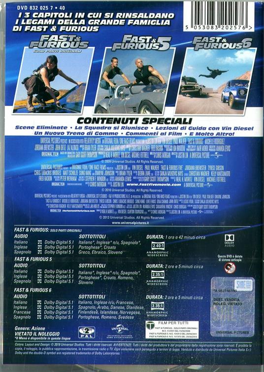 Fast & Furious 4-6. Family Collection (3 DVD) di Justin Lin - 2