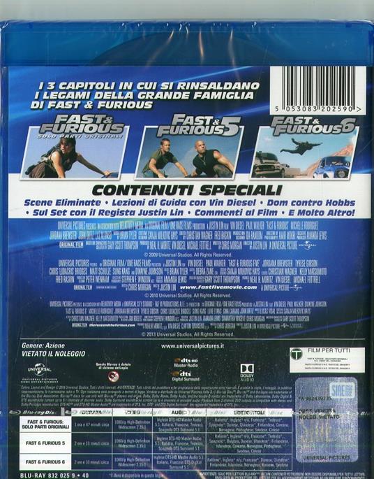 Fast & Furious 4-6. Family Collection (3 Blu-ray) di Justin Lin - 2