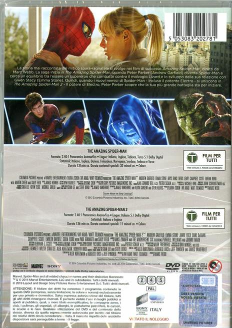 The Amazing Spider-Man 1-2 Collection (2 DVD) di Marc Webb - 2