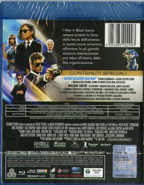 Men in Black International (Blu-ray) di F. Gary Gray - Blu-ray - 2