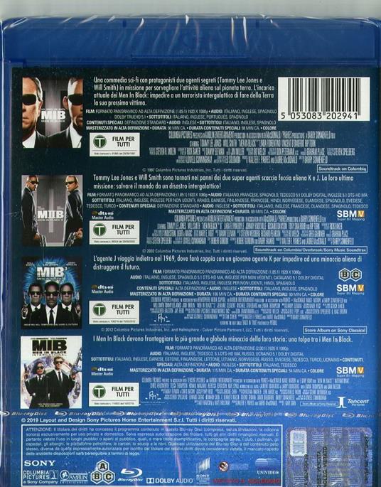 Men in Black Collection 1-4 (4 Blu-ray) di Barry Sonnelfeld,F. Gary Gray - 2