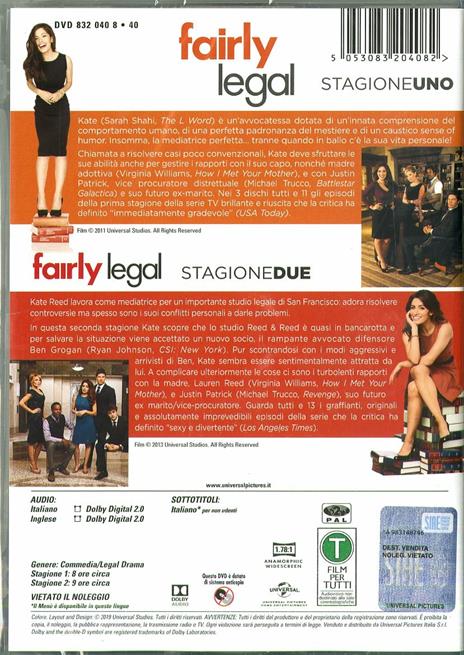 Fairly Legal. Collezione Completa. Stagioni 1-2 (7 DVD) di Anton Cropper,Peter Markle,Andy Wolk - DVD - 2