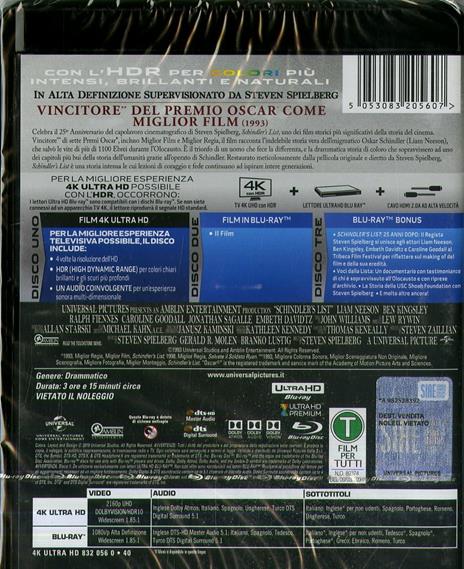 Schindler's List (Blu-ray + Blu-ray UltraHD 4K) di Steven Spielberg - Blu-ray + Blu-ray Ultra HD 4K - 2