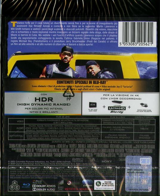 Bad Boys 2 (Blu-ray + Blu-ray UltraHD 4K) di Michael Bay - Blu-ray + Blu-ray Ultra HD 4K - 2