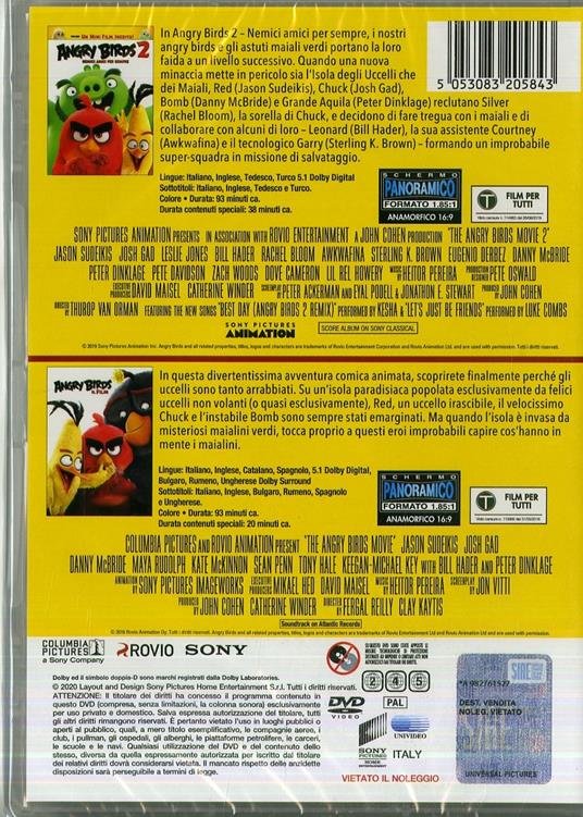 Angry Birds + Angry Birds 2 : Copains comme cochons - Clay Kaytis;Fergal  Reilly;John Rice;Thurop Van Orman - Sony Pictures - DVD - Potemkine PARIS