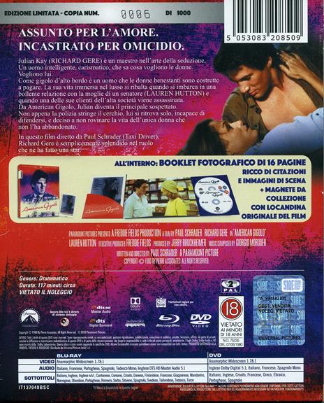 American Gigolo (DVD + Blu-ray) di Paul Schrader - DVD + Blu-ray - 2