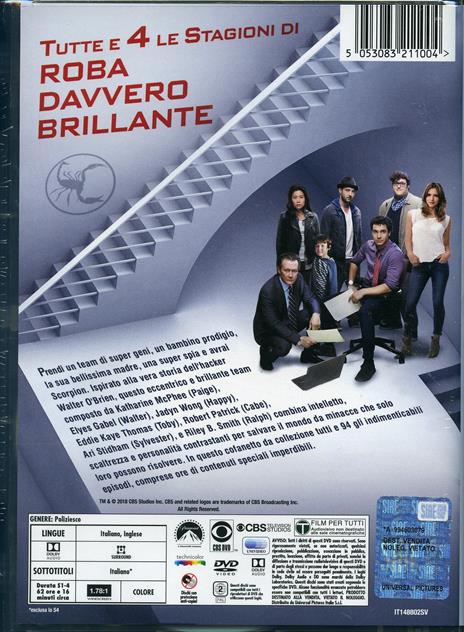 Scorpion. Collezione completa. Serie TV ita. Stagioni 1-4 (DVD) di Sam Hill,Mel Damski,Omar Madha - DVD - 2