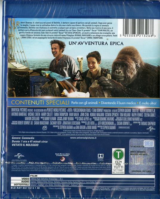 Dolittle (Blu-ray) di Stephen Gaghan - Blu-ray - 2