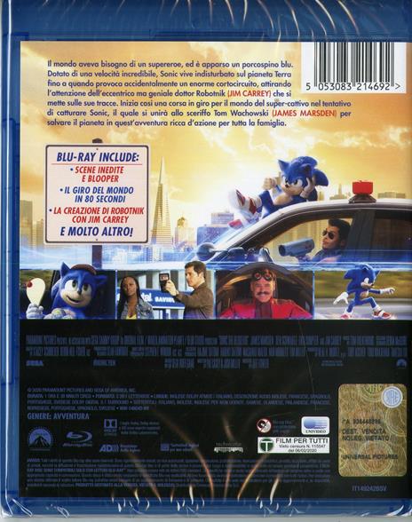 Sonic. Il Film (Blu-ray) di Jeff Fowler - Blu-ray - 2