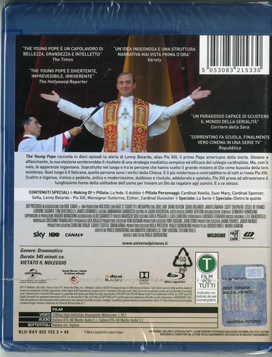 The Young Pope. Stagione 1. Serie TV ita (3 Blu-ray) di Paolo Sorrentino - Blu-ray - 2