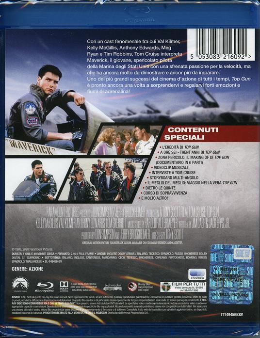 Top Gun. Edizione rimasterizzata (Blu-ray) di Tony Scott - Blu-ray - 2