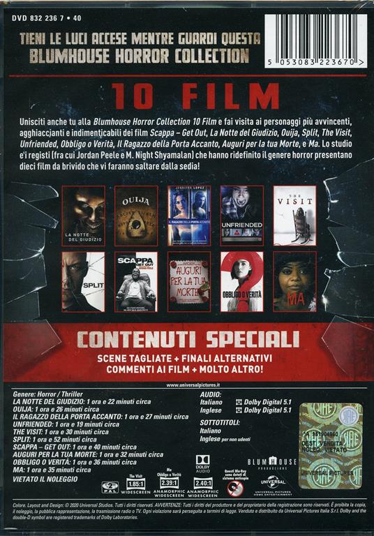 Blumhouse Horror Collection (10 DVD) di James DeMonaco,Stiles White,Rob Cohen,Levan Gabriadze,M. Night Shyamalan,Jordan Peele - 2