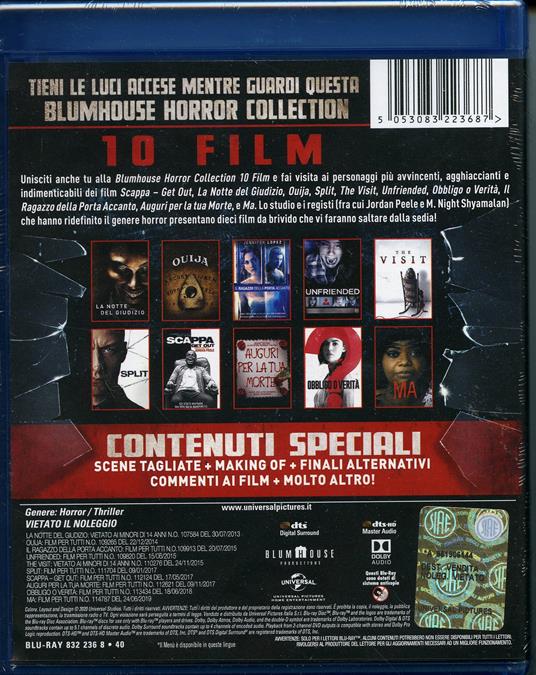 Blumhouse Horror Collection (10 Blu-ray) di James DeMonaco,Stiles White,Rob Cohen,Levan Gabriadze,M. Night Shyamalan,Jordan Peele - 2