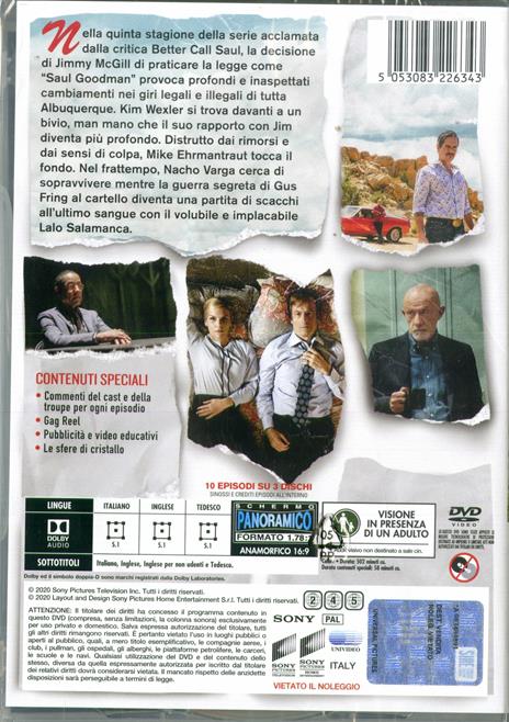 Better Call Saul. Stagione 5. Serie TV ita (3 DVD) di Colin Bucksey,Adam Bernstein,Vince Gilligan - DVD - 2
